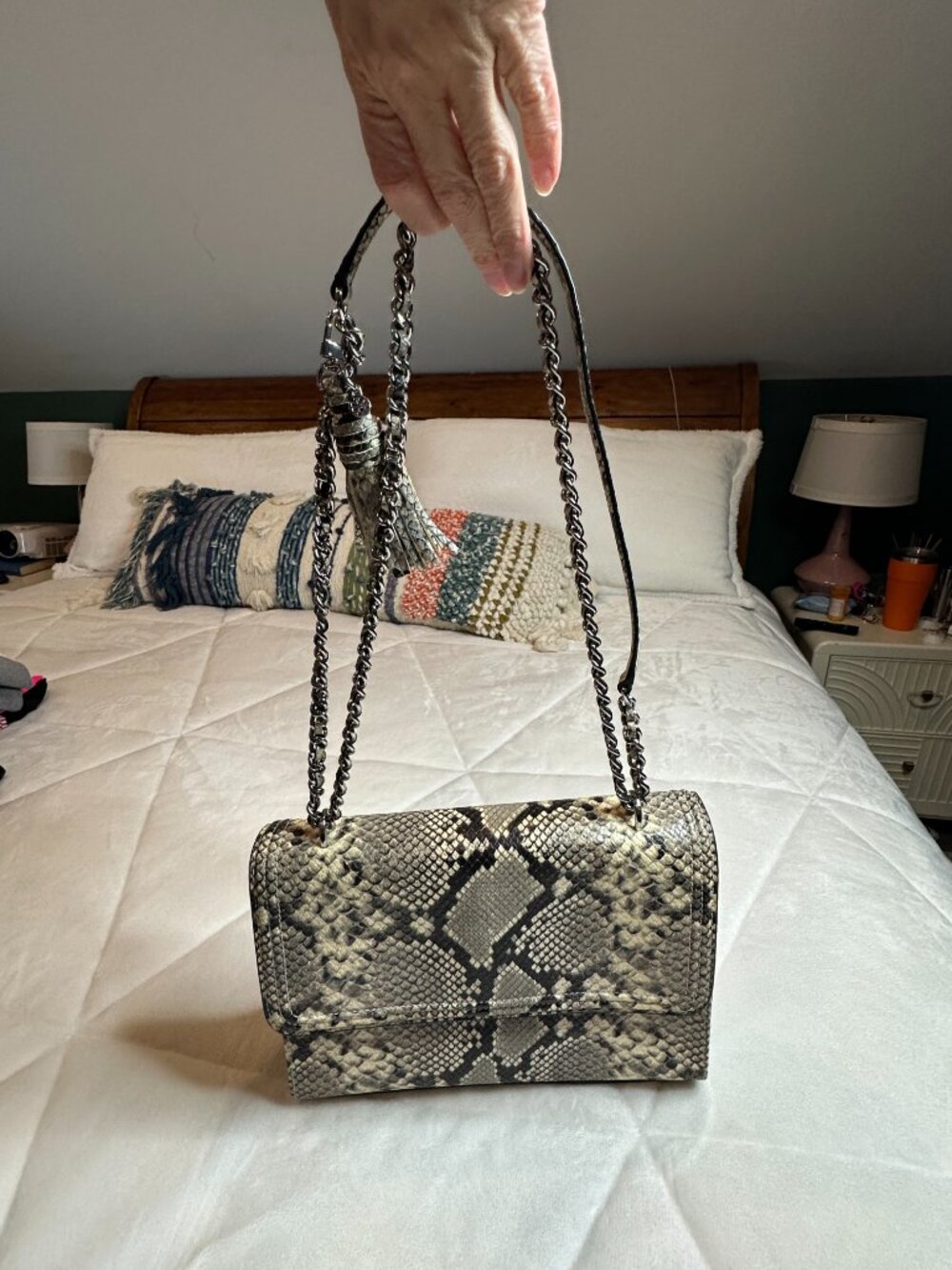 Tory Burch snakeskin leather crossbody - Picture 2 of 6